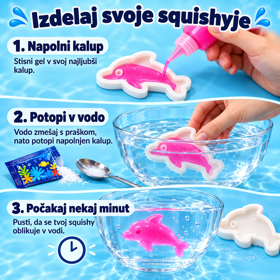 Magic Water Squishies – mehke morske živalce iz gela in vode
