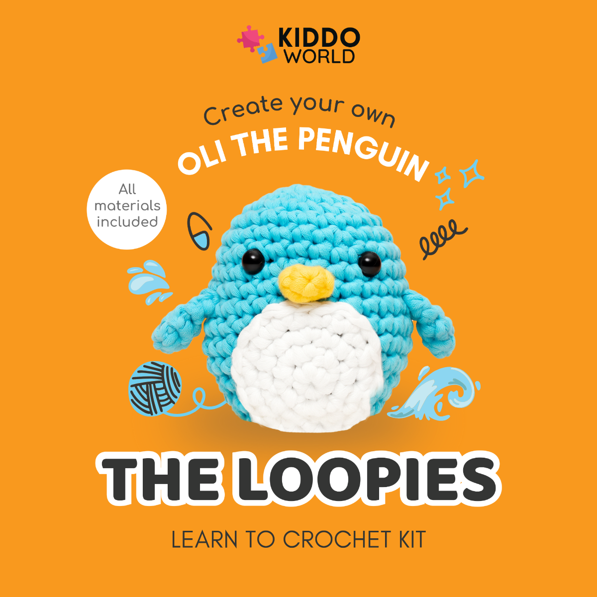 Komplet za kvačkanje za začetnike | Pingvin Oli | Primerno za 10+