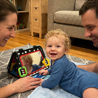 Senzorična igrača za igro na trebuščku z trobljo | 0–12 mesecev