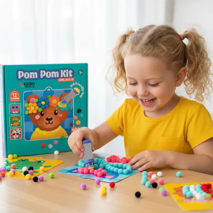 Kreativni paket 2+1 GRATIS | Tufting komplet + Pom Pom komplet + Folija zabava | za otroke 6+
