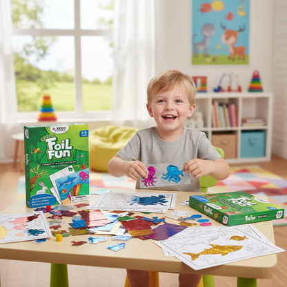 Foil Fun | Ustvari živalice s svetlečimi lističi brez nereda | za otroke 3+