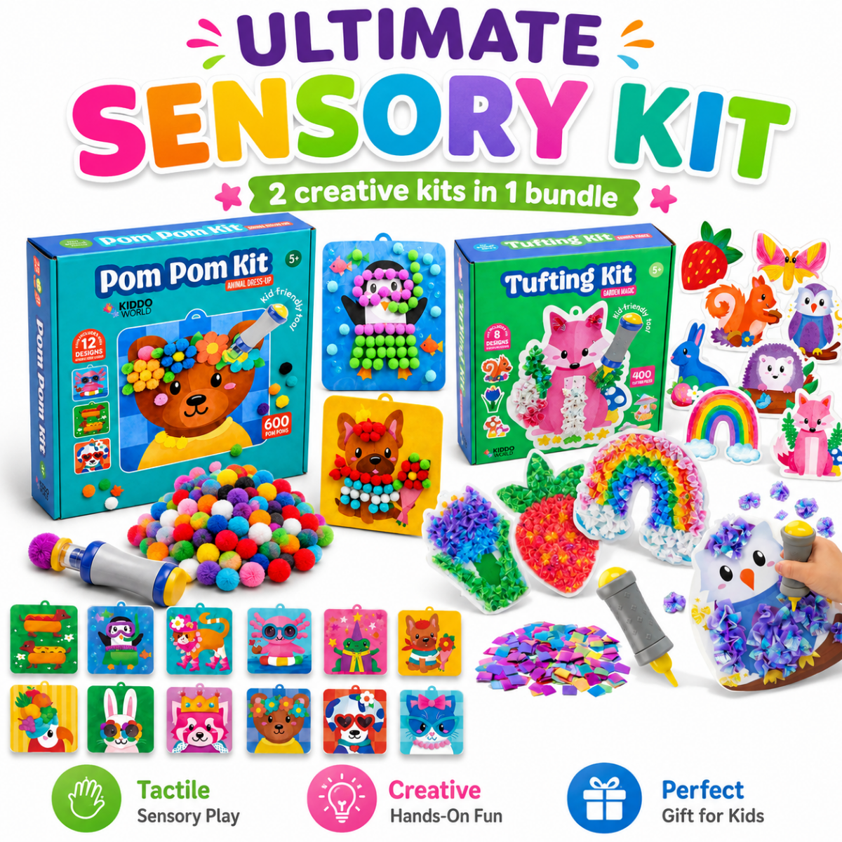 SENZORIČNI USTVARJALNI PAKET: Pom Pom Kit & Tufting Kit