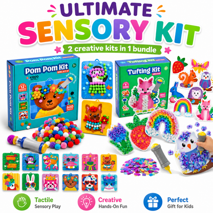 SENZORIČNI USTVARJALNI PAKET: Pom Pom Kit & Tufting Kit