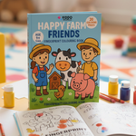 Pobarvanka za otroke: Otroci na kmetiji (20 strani, 1+ leto)