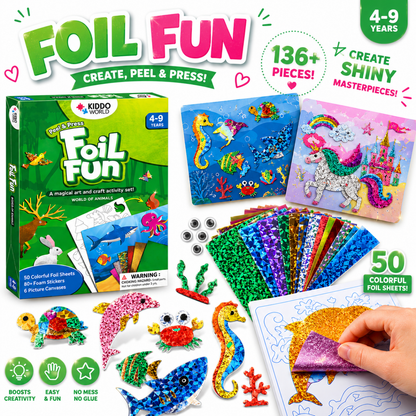 Foil Fun: Svet živali | Ustvarjalni komplet brez nereda | za otroke 4+