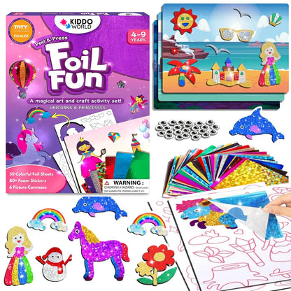 Foil Fun: Samorogi in princeske – Ustvarite bleščeče pravljice brez nereda! (4+ leta)
