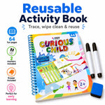 Curious Child Colors | Piši-briši zvezek za učenje pisanja (64 strani, 2+ leta)