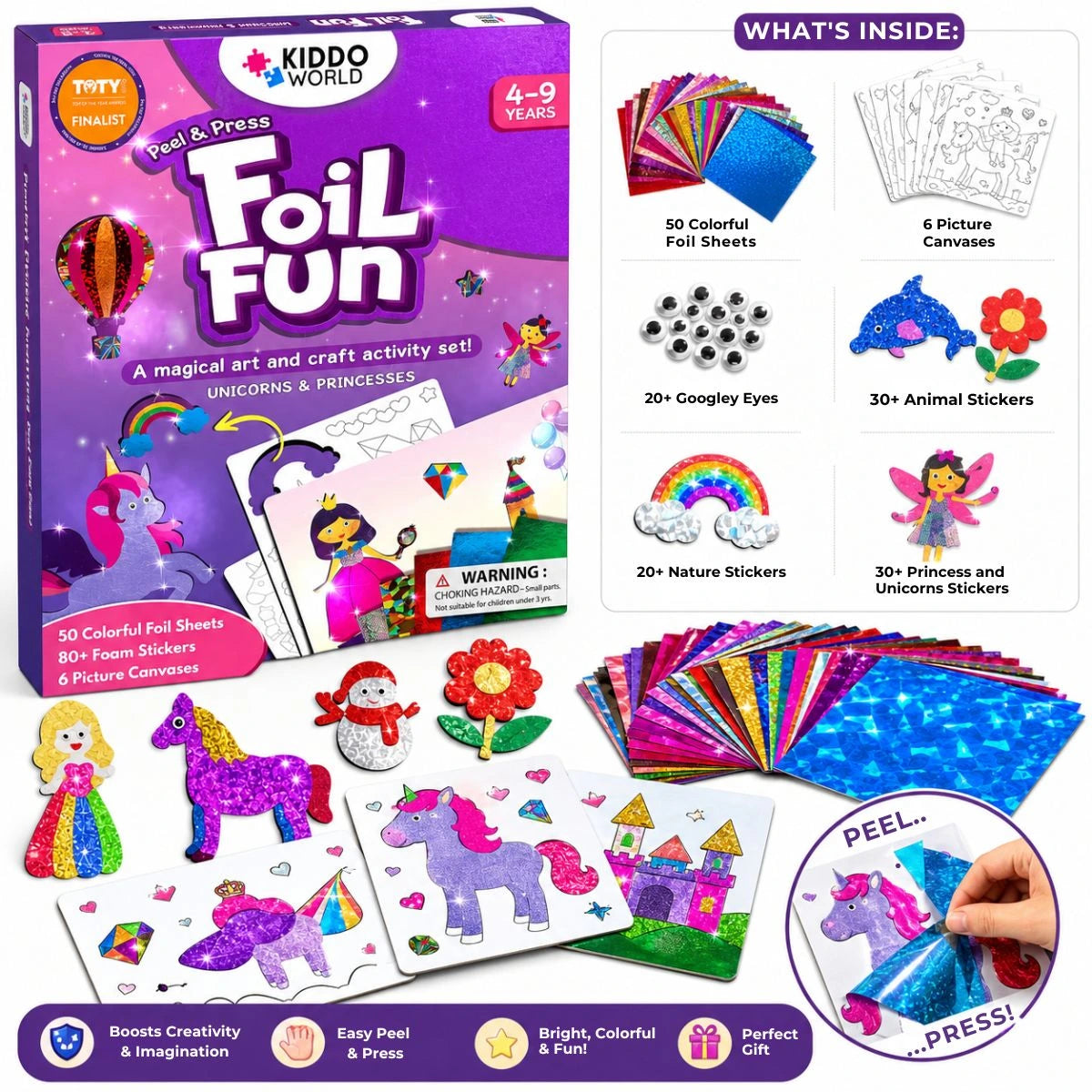 Foil Fun: Samorogi in princeske – Ustvarite bleščeče pravljice brez nereda! (4+ leta)