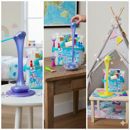 Ocean Mermaids Slime Kit | Ustvari svoj sluzasti morski svet | za otroke 4+