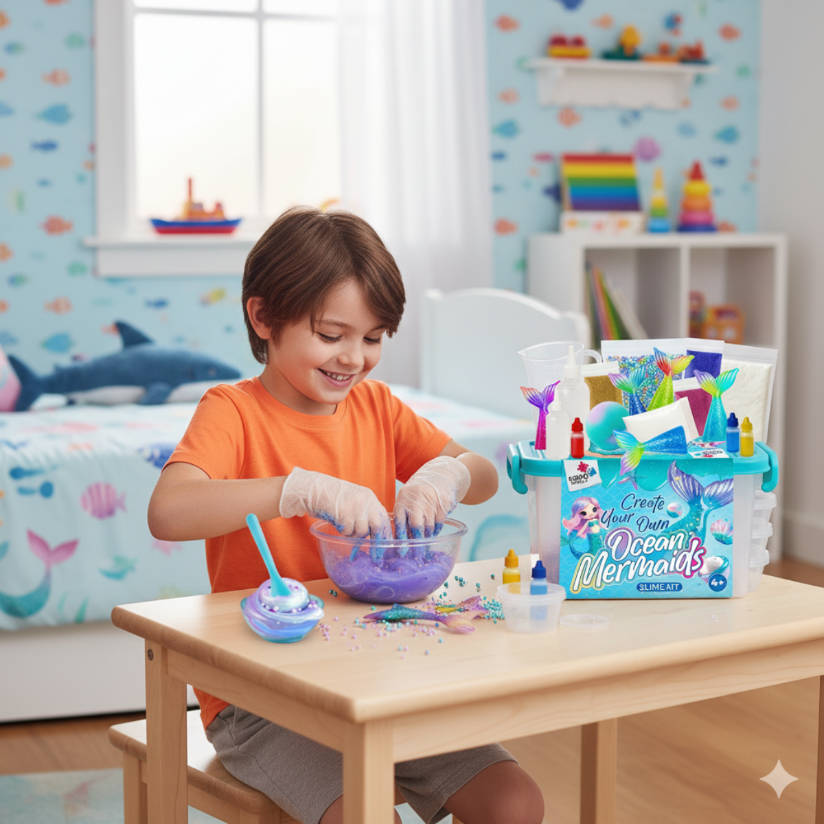 Ocean Mermaids Slime Kit | Ustvari svoj sluzasti morski svet | za otroke 4+