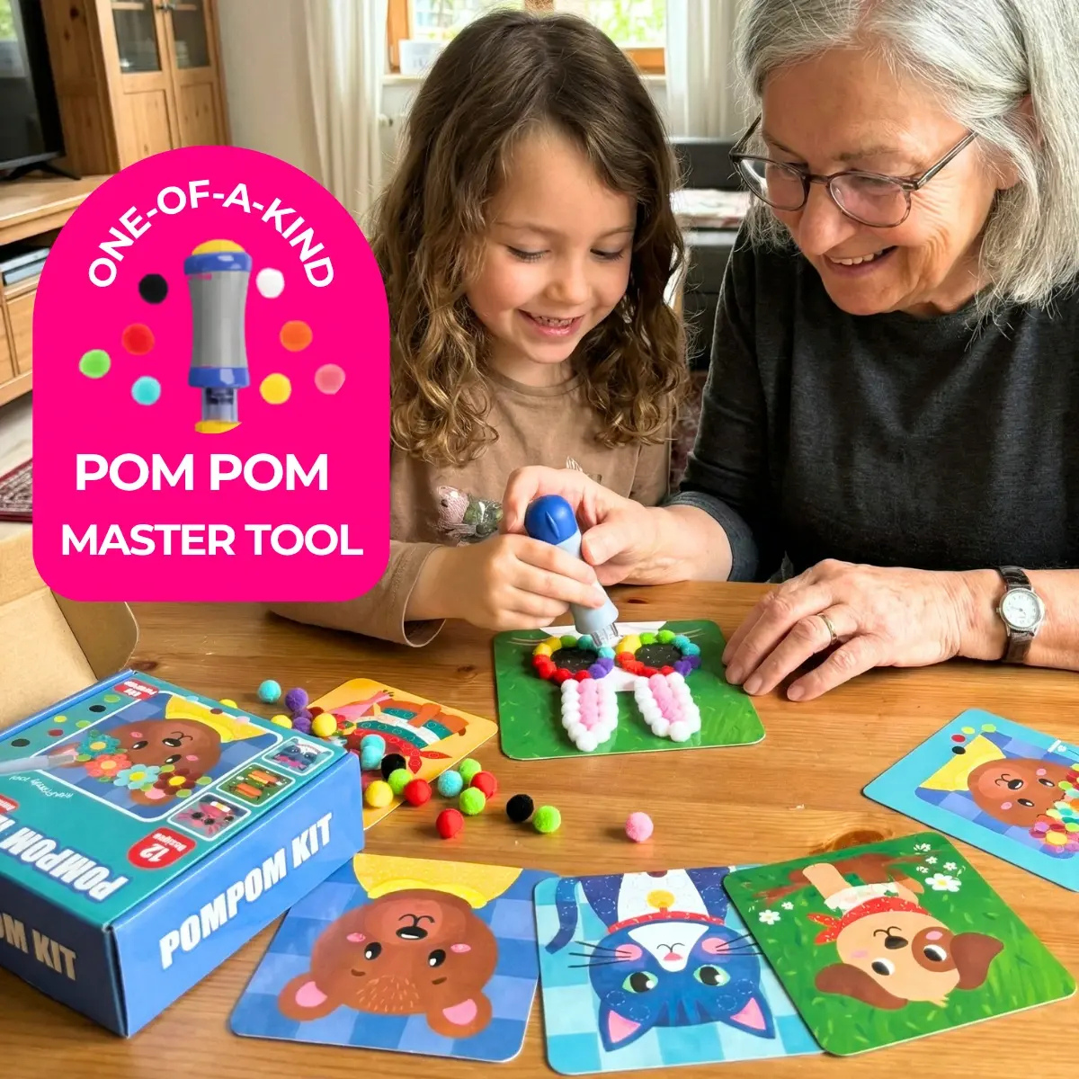 SENZORIČNI USTVARJALNI PAKET: Pom Pom Kit & Tufting Kit