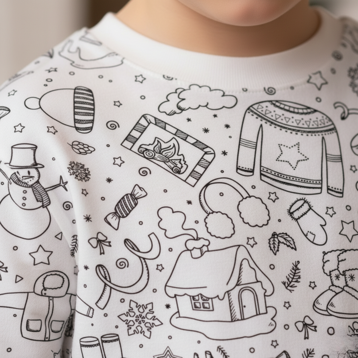 Dvodelna otroška pižama za pobarvati | Zima (4-8 let)