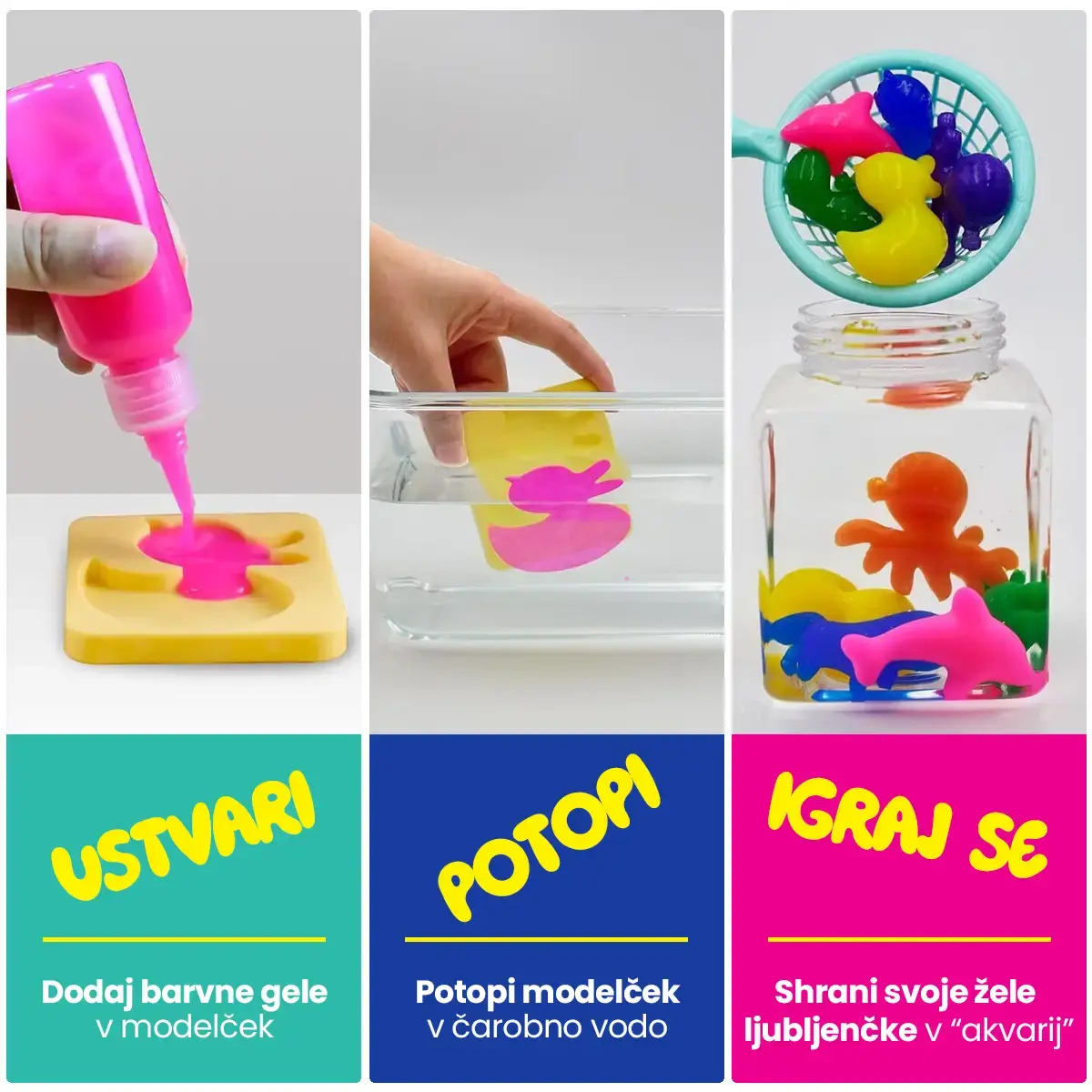 Čarobni vodni škratki z BLEŠČICAMI | Kmetija | 8 barv | za otroke 3+