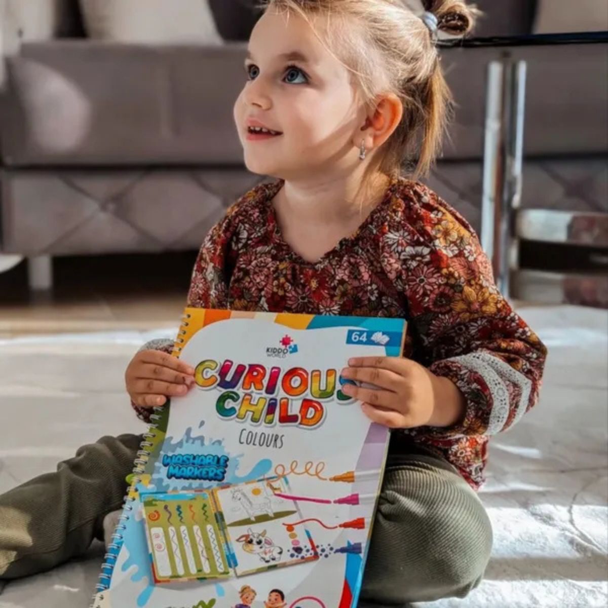 Curious Child Colors | Piši-briši zvezek za učenje pisanja (64 strani, 2+ leta)
