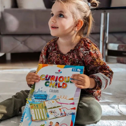 Curious Child Colors | Piši-briši zvezek za učenje pisanja (64 strani, 2+ leta)