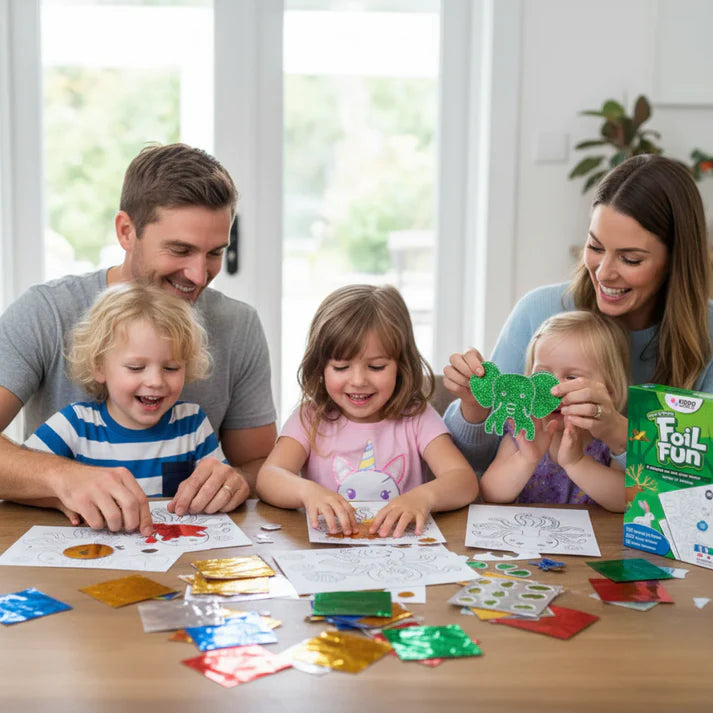 Kreativni paket 2+1 GRATIS | Tufting komplet + Pom Pom komplet + Folija zabava | za otroke 6+