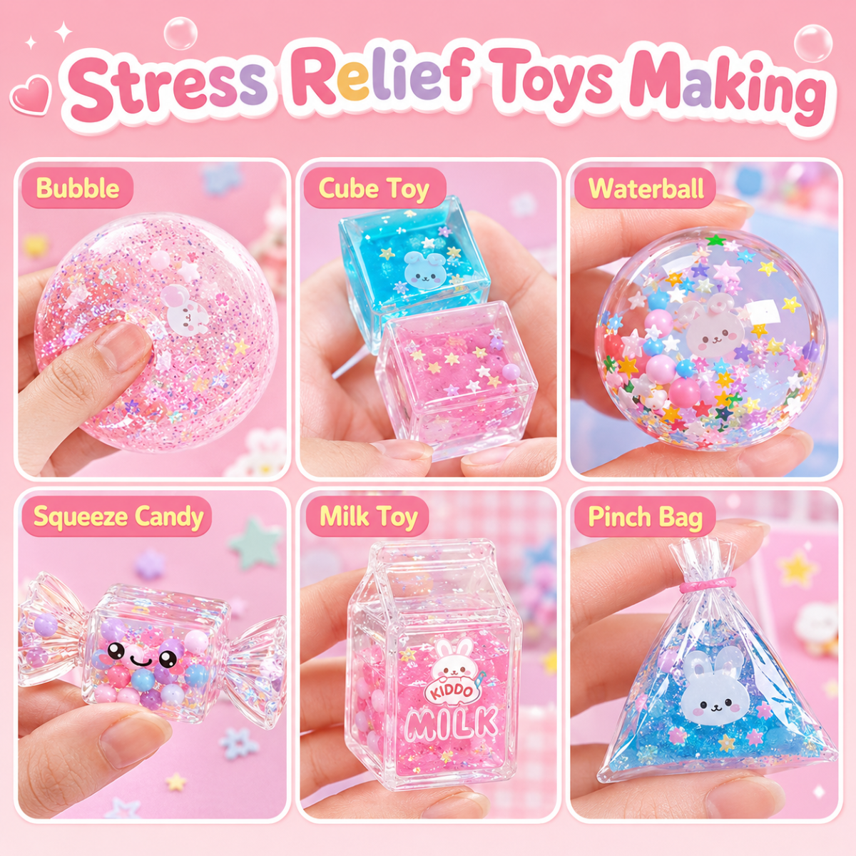 SQUISHIES BUNDLE: Magic Water Squishies, Slime Squishies Ocean Mermaids & Bubble Squishies