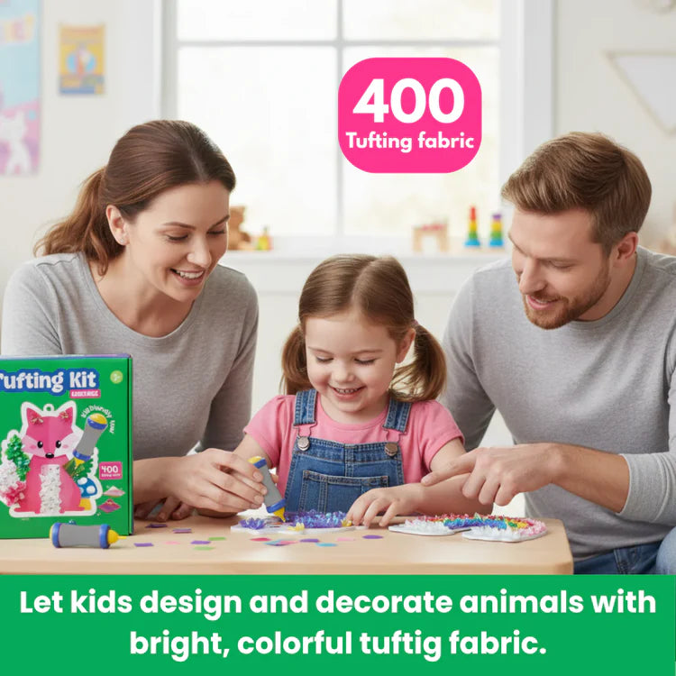 Kreativni paket 2+1 GRATIS | Tufting komplet + Pom Pom komplet + Folija zabava | za otroke 6+