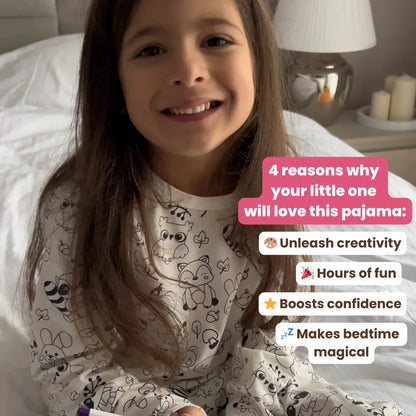Dvodelna otroška pižama za pobarvati | Gozdne živalice (4-8 let)