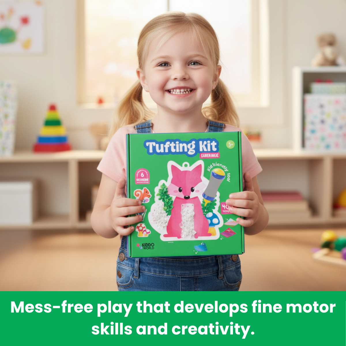 Tufting Kit | Senzorična ustvarjalna igra z barvnimi lističi | za otroke 4+