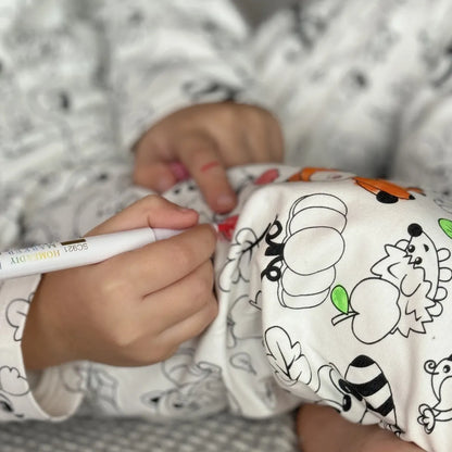 Dvodelna otroška pižama za pobarvati | Gozdne živalice (4-8 let)