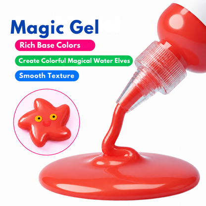 Magic Water Squishy Refill Pack – Polnilo 4 barve + 1 čarobni prah (Kompatibilno z vsemi seti, 3+ leta)