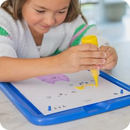 Squeegee Art Kit | Set s 5 barvami in čarobno lopatko za ustvarjanje risbic brez čopičev | za otroke 5+