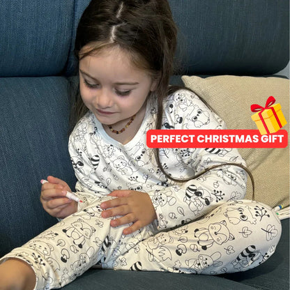 Dvodelna otroška pižama za pobarvati | Gozdne živalice (4-8 let)