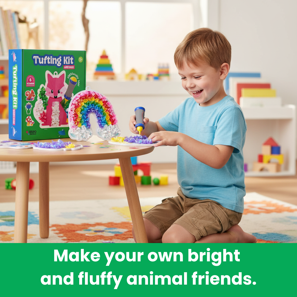 Tufting Kit | Senzorična ustvarjalna igra z barvnimi lističi | za otroke 4+