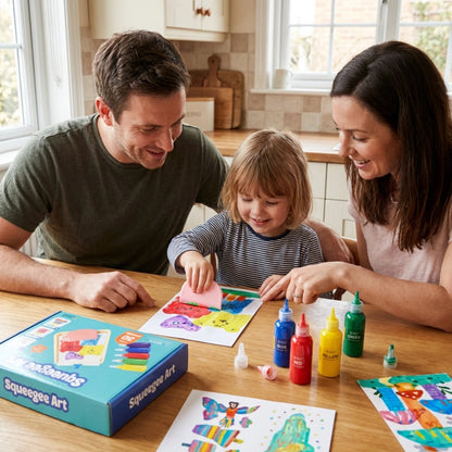 Squeegee Art Kit | Set s 5 barvami in čarobno lopatko za ustvarjanje risbic brez čopičev | za otroke 5+