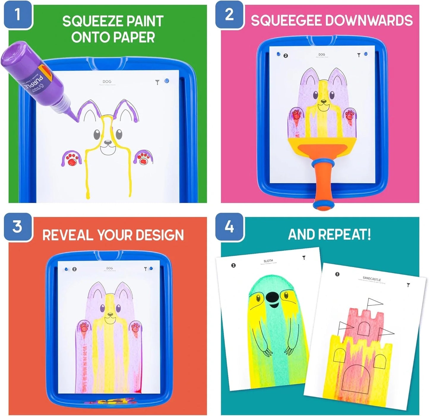 Squeegee Art – Ustvarjalni set brez packanja za otroke 5+
