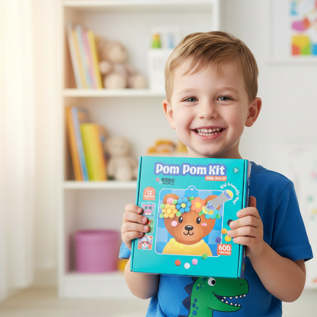 Pom Pom Kit | Senzorična ustvarjalna igra s puhastimi kroglicami | za otroke 5+