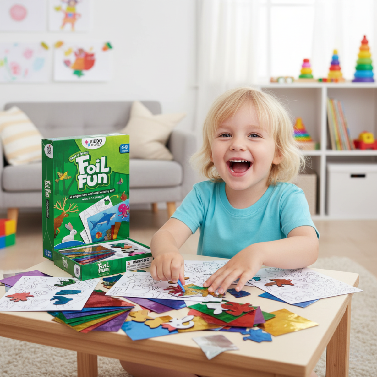 Foil Fun | Ustvari živalice s svetlečimi lističi brez nereda | za otroke 3+