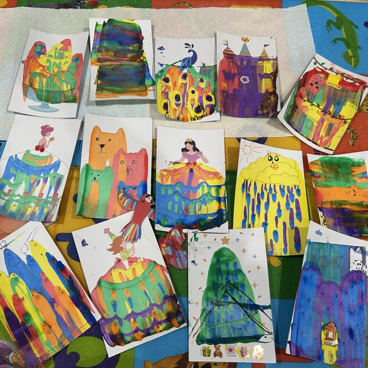 Squeegee Art Kit | Set s 5 barvami in čarobno lopatko za ustvarjanje risbic brez čopičev | za otroke 5+