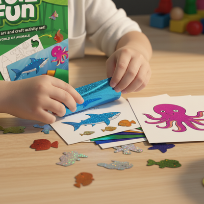 Foil Fun | Ustvari živalice s svetlečimi lističi brez nereda | za otroke 3+