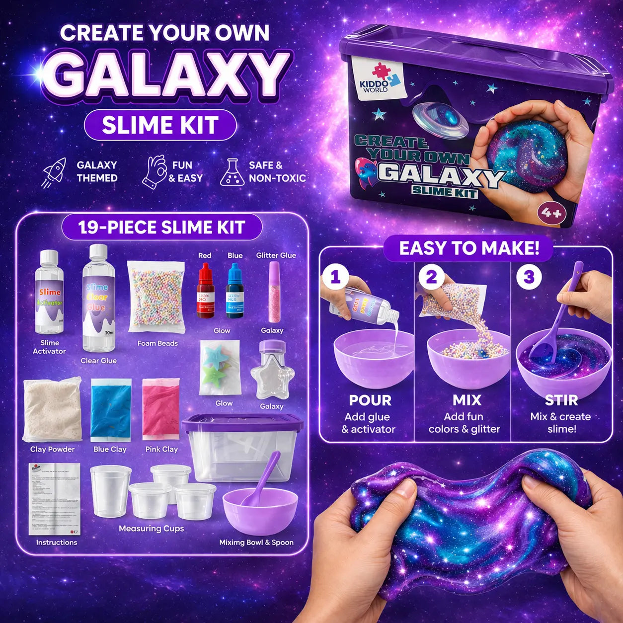 DIY Slime Squishies – Galaksija (4+ let)