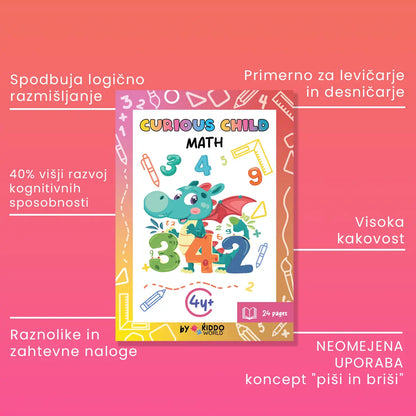 Matematični delovni zvezek Radovedni otrok (4+ let)