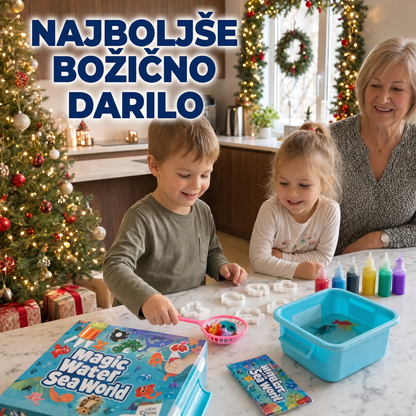 Magic Water Squishies – 3× ustvarjalni komplet za izdelavo 3D-figuric | Morski svet, Kmetija in Džungla | 3+ leta
