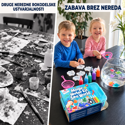 Magic Water Squishies – 3× ustvarjalni komplet za izdelavo 3D-figuric | Morski svet, Kmetija in Džungla | 3+ leta