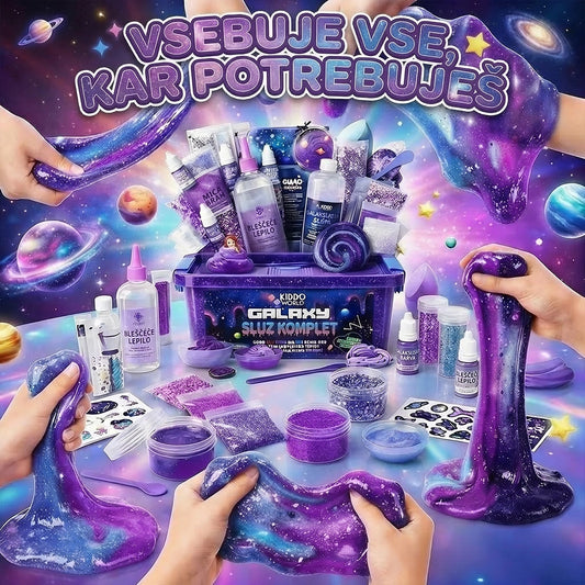 Galaxy Slime Kit | Senzorična STEM igra | za otroke 4+