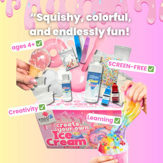 19-delni ustvarjalni SLIME komplet l Sladoledna zabava