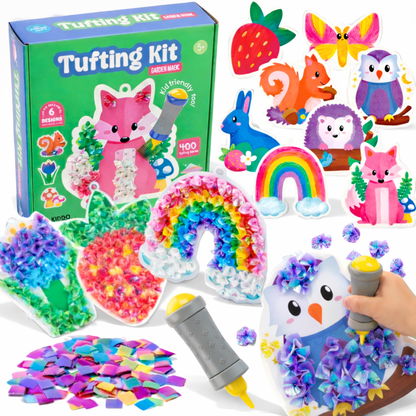 Tufting Kit | Senzorična ustvarjalna igra z barvnimi listki | za otroke 4+