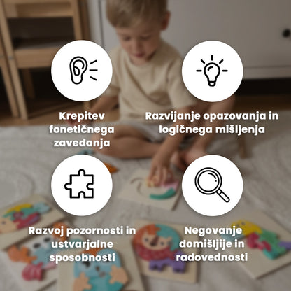 Montessori lesena sestavljanka "Transportna vozil"