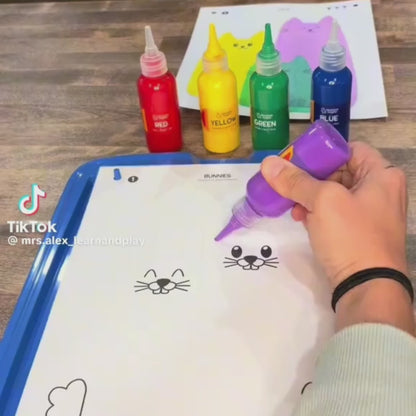 Squeegee Art Kit | Set s 5 barvami in čarobno lopatko za ustvarjanje risbic brez čopičev | za otroke 5+