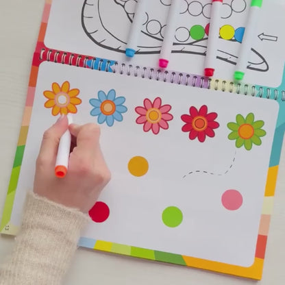Curious Child Colors | Piši-briši zvezek za učenje pisanja (64 strani, 2+ leta)