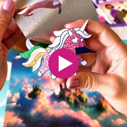 Foil Fun: Samorogi in princeske – Ustvarite bleščeče pravljice brez nereda! (4+ leta)